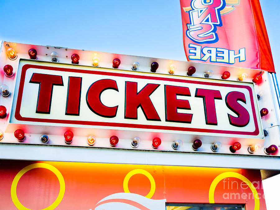 Sign Photograph - Carnival Tickets Sign by Paul Velgos