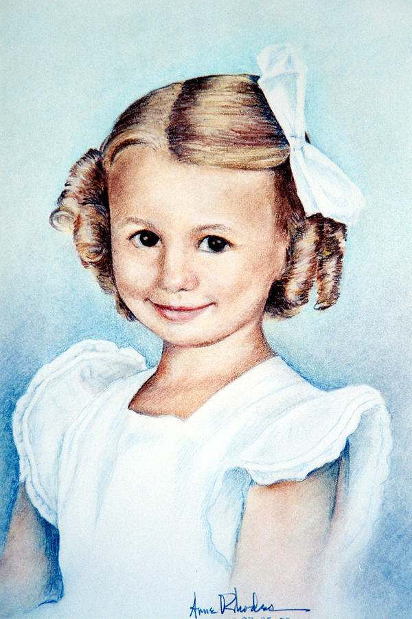 Portrait Drawing - Carol - age 5 by Anne Rhodes