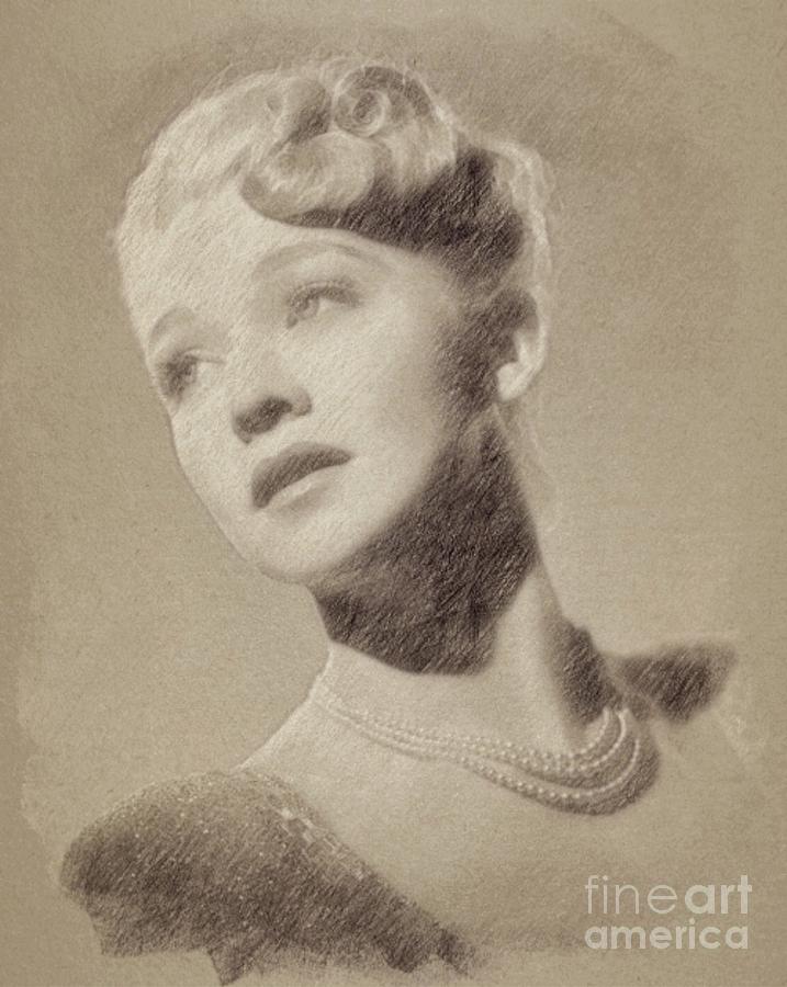 Carole Landis, Vintage Actress By John Springfield Drawing