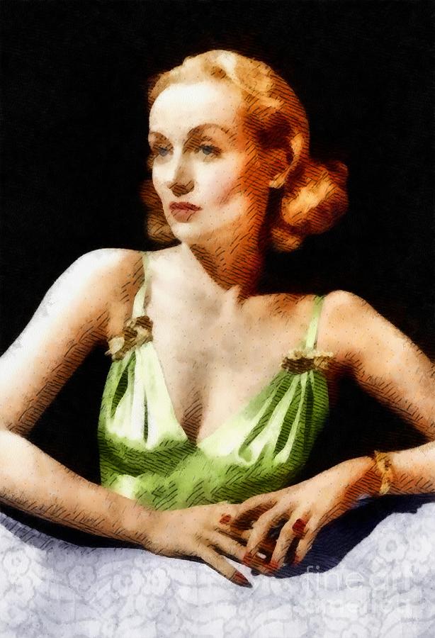 Carole Lombard, Vintage Actress Painting