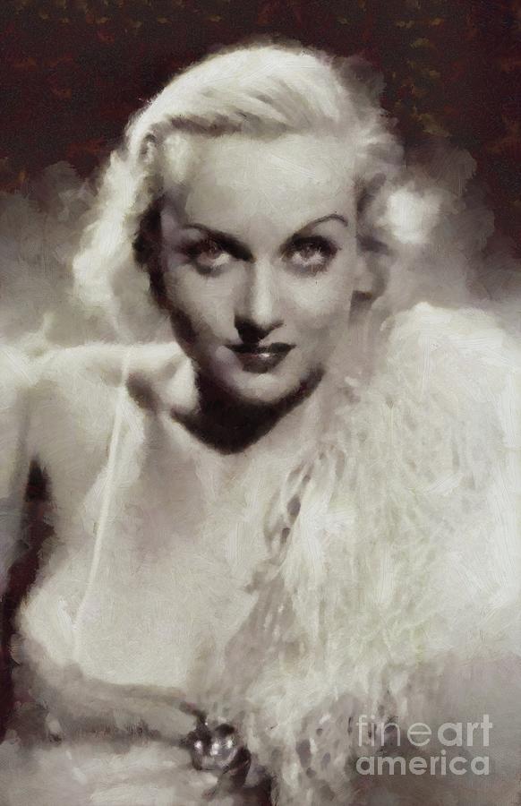 Hollywood Painting - Carole Lombard, Vintage Actress by Esoterica Art Agency