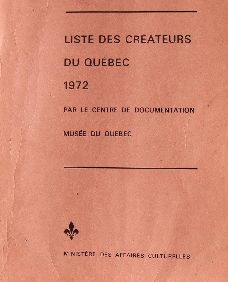 Carole Spandau Archived Liste Des Createurs Du Quebec 1972 Painting by Carole Spandau