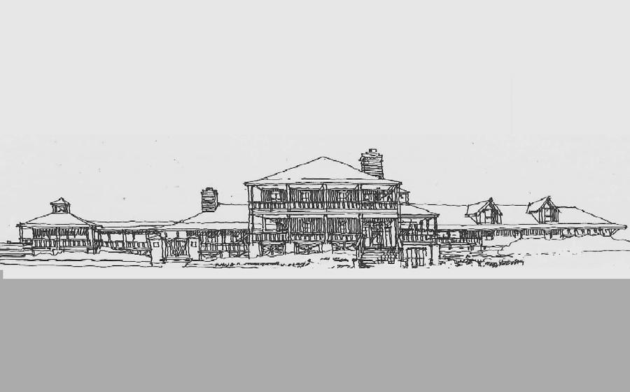Carolina Beach House Drawing by Andrew Drozdowicz