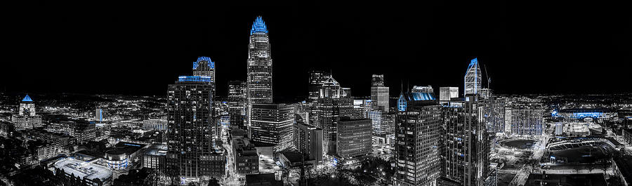 Charlotte Photograph - Carolina Blue - Uptown Pano Blue by Chris Austin