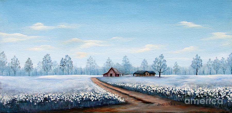 Carolina Cottonfield Painting by Jerry Walker