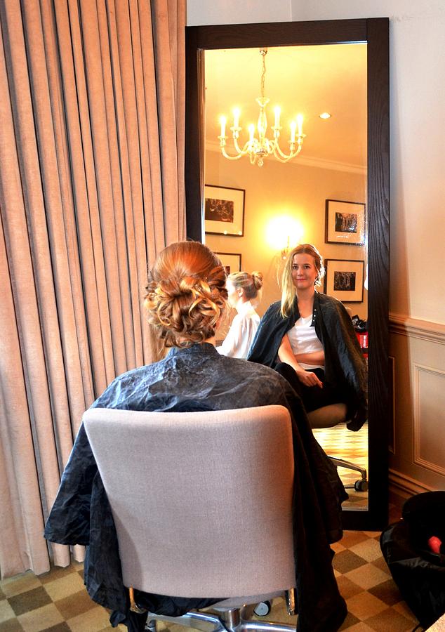 Caroline having her hair done Photograph by Nina-Rosa Dudy