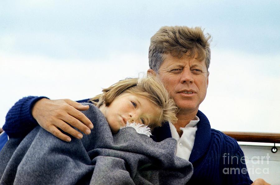 Caroline Kennedy and President Kennedy Painting by Celestial Images