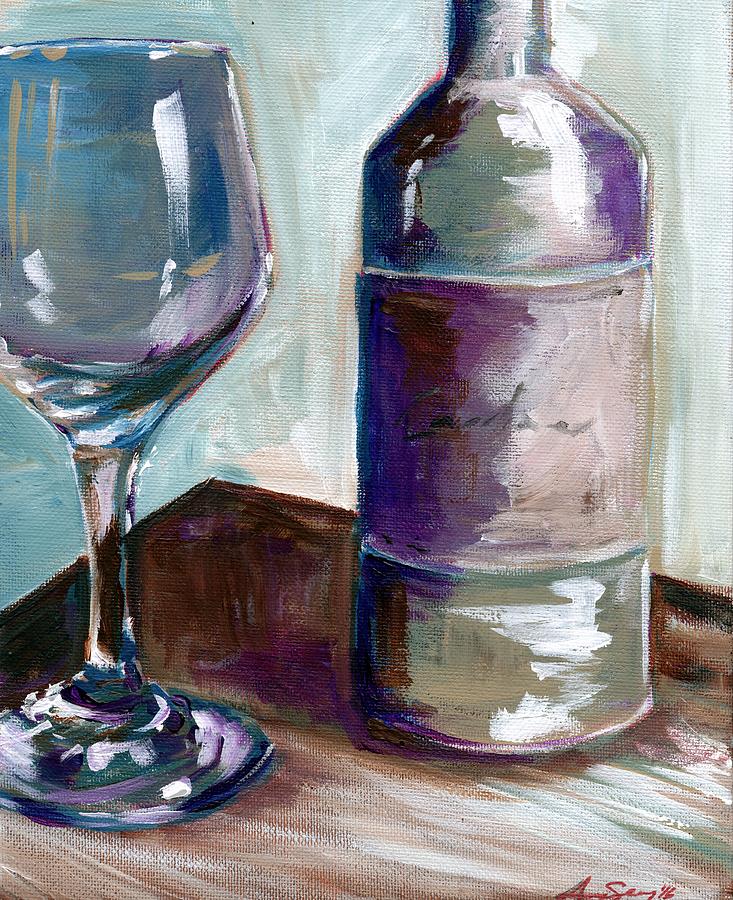 Caroline Wine Painting by Anne Seay