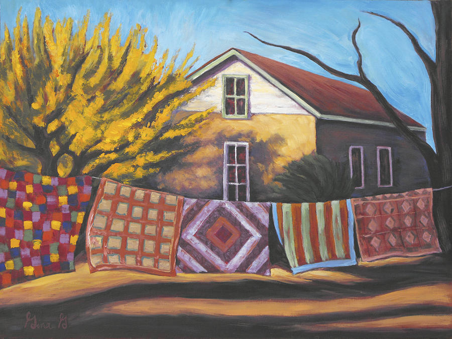 Carolines Quilts Painting by Gina Grundemann