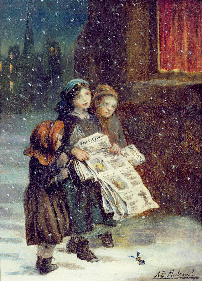 Christmas Painting - Carols for Sale  by Augustus Edward Mulready
