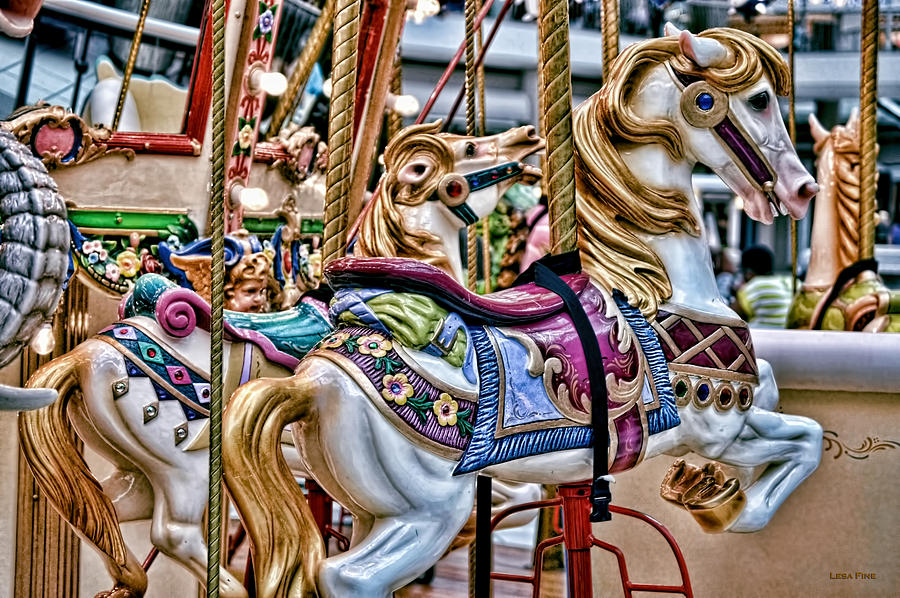 Carousel Dream - Horses Photograph by Lesa Fine