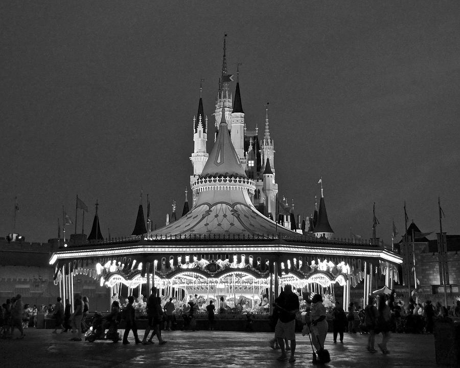 Carousel and Castle After Dark Photograph by Carol Bradley