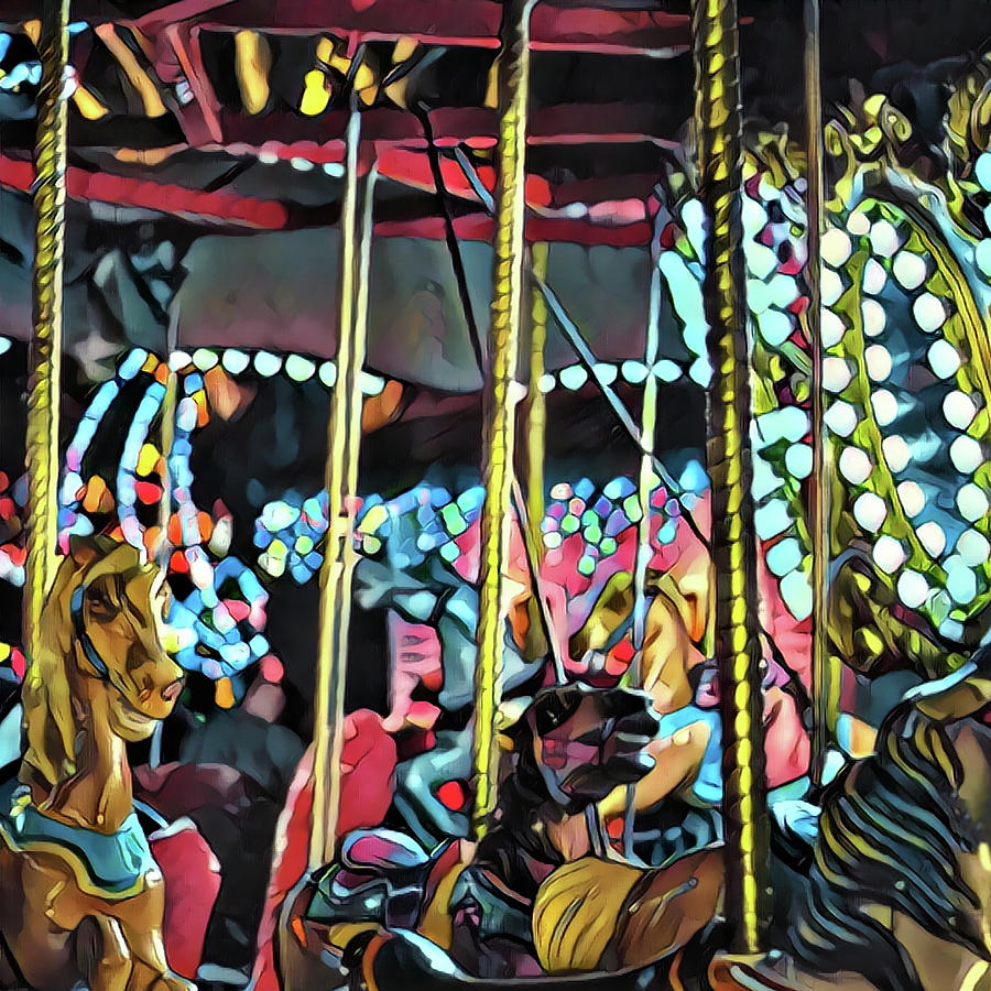 Carousel At Night No. 2 Digital Art
