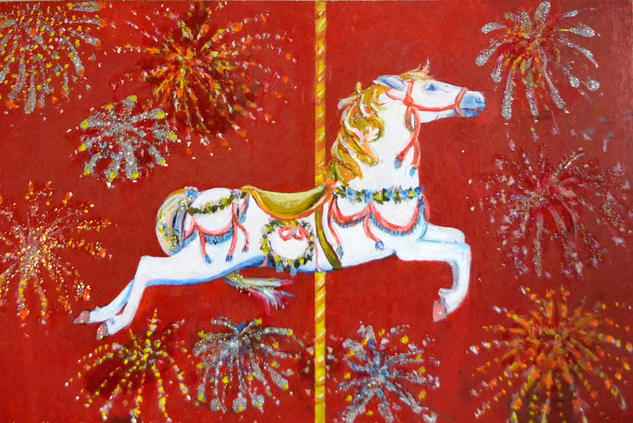 Carousel Horse Painting by Olga Kaczmar