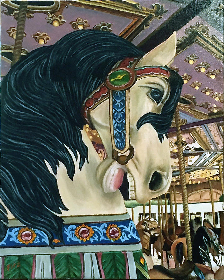 Carousel Horse Painting by Rick Fitzsimons