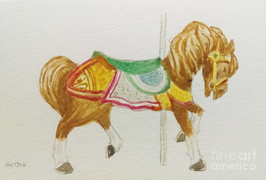 Carousel Horse Painting by Stacy C Bottoms