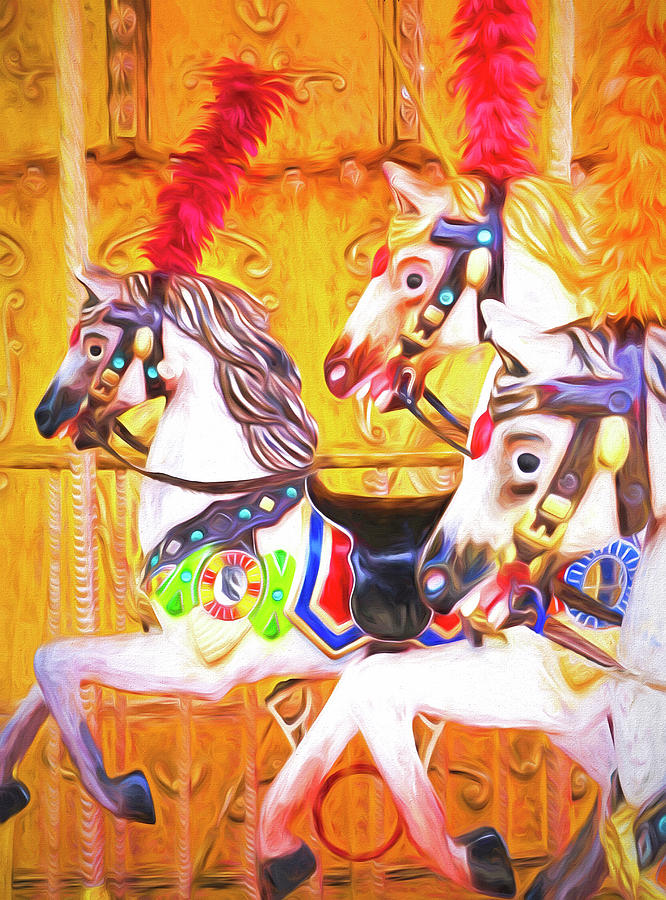Carousel Horses Photograph by Dennis Cox