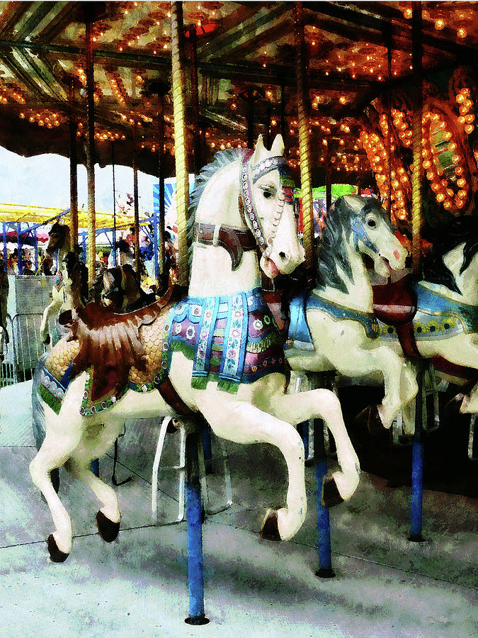 Carousel Horses Photograph by Susan Savad