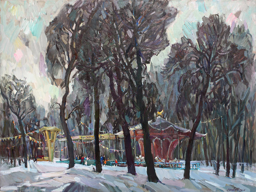 Carousel Painting by Juliya Zhukova