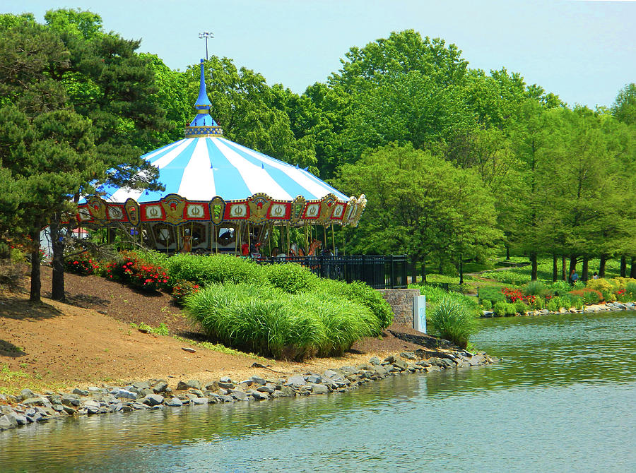 Carousel Nestled In The Trees Photograph