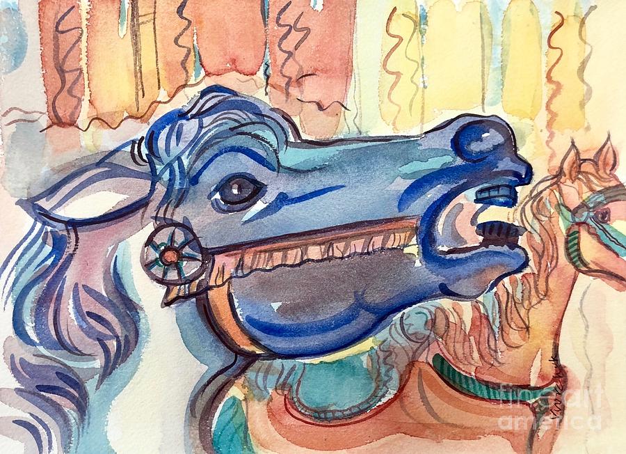 Horse Painting - Carousel Pony by Virginia Vovchuk