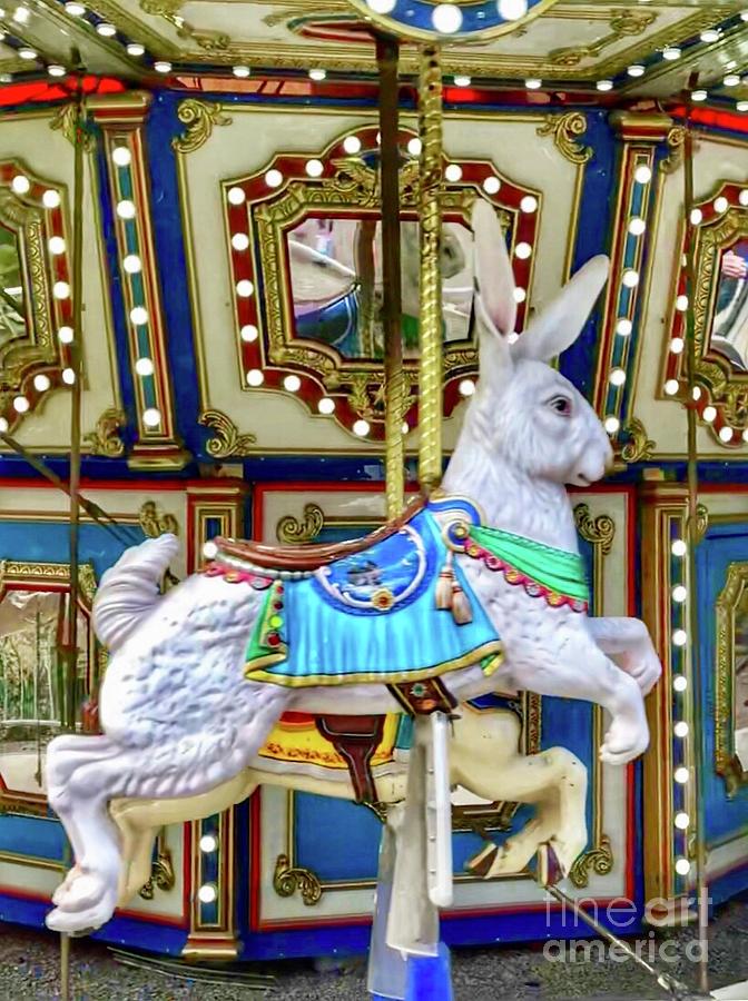Vintage Photograph - Carousel Rabbit by Susan Garren
