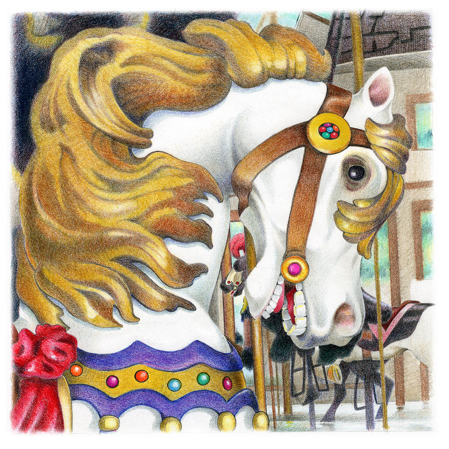 Carousel Three Drawing by Todd Baxter