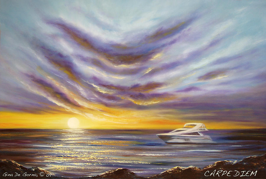 Sunset Painting - Carpe Diem by Gina De Gorna