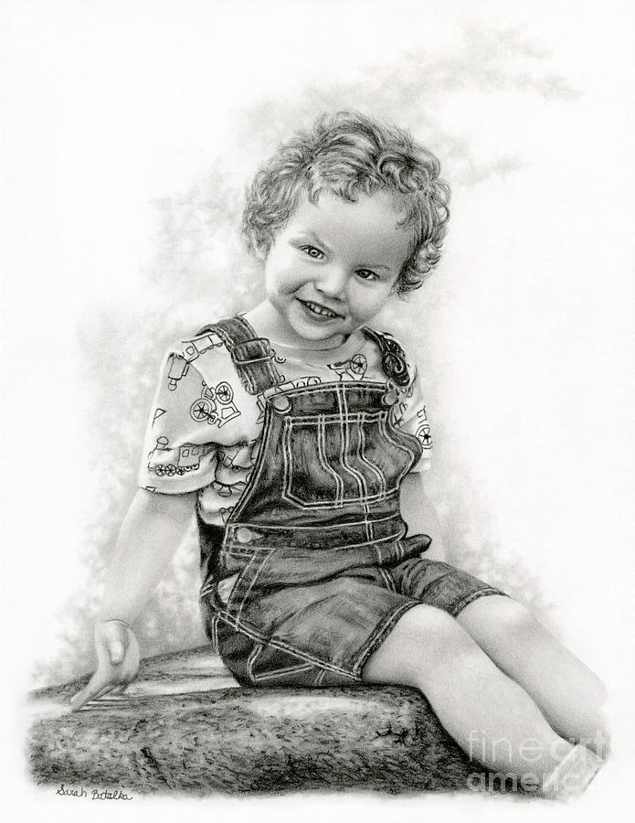 Portrait Drawing - Carpe Diem by Sarah Batalka Portrait Drawing - Carpe Diem by Sarah Batalka