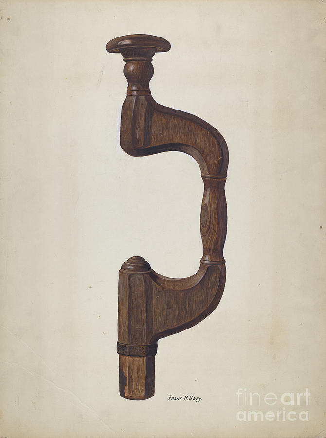 Carpenter's Brace Drawing by Frank Gray Fine Art America