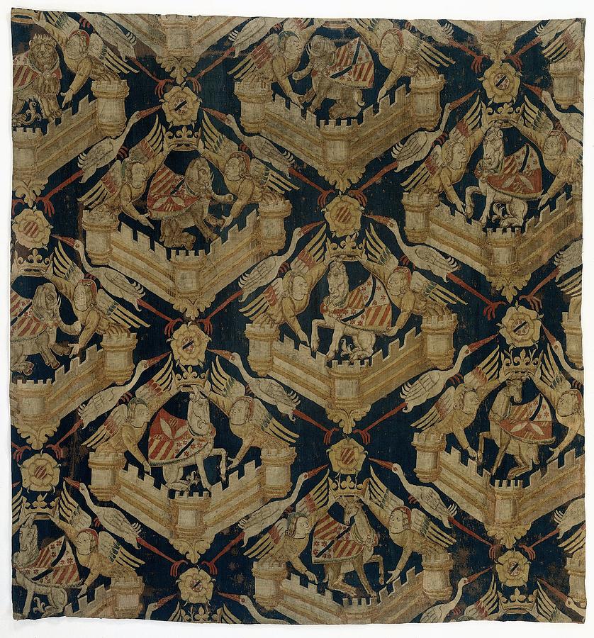 Textile tapestry Carpet with the arms of Rogier de Beaufort Tapestry - Textile by Vintage Collectables