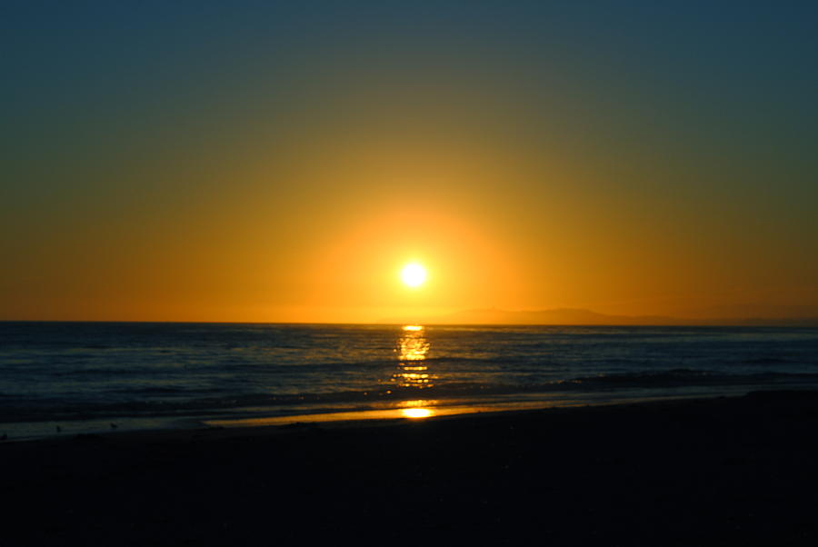 Carpinteria State Beach At Sunset Photograph by Bransen Devey