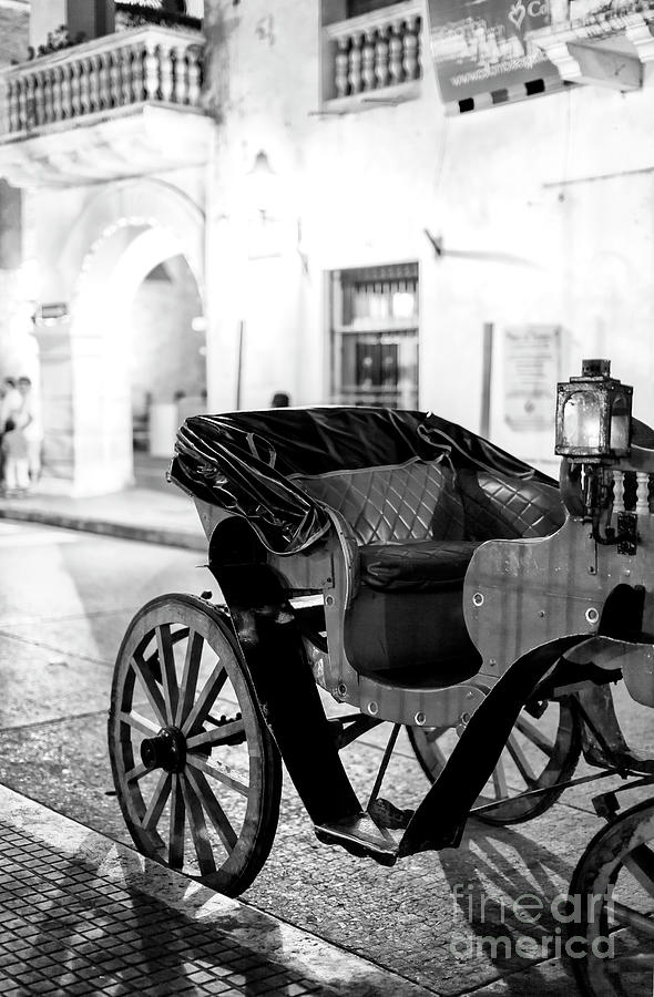 City Photograph - Carriage at Night in Cartagena by John Rizzuto