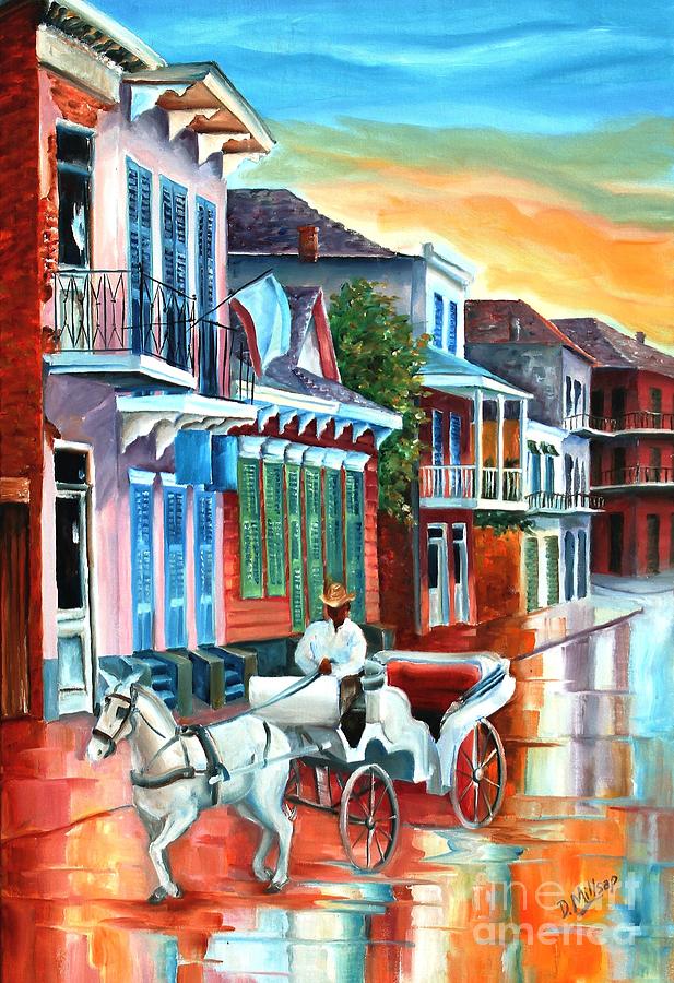 New Orleans Painting - Carriage on Bourbon Street by Diane Millsap