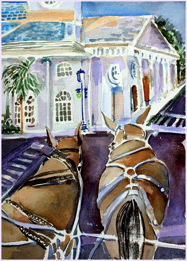 Carriage Ride in Charleston Painting by Mindy Newman
