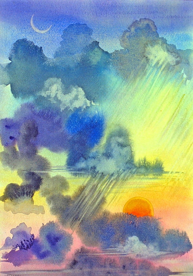 Carribean Rain at Sunset Painting by Jennifer Baird Carribean Rain at Sunset Painting by Jennifer Baird