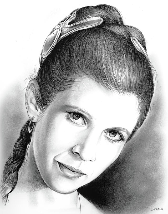 Carrie Fisher Drawing by Greg Joens