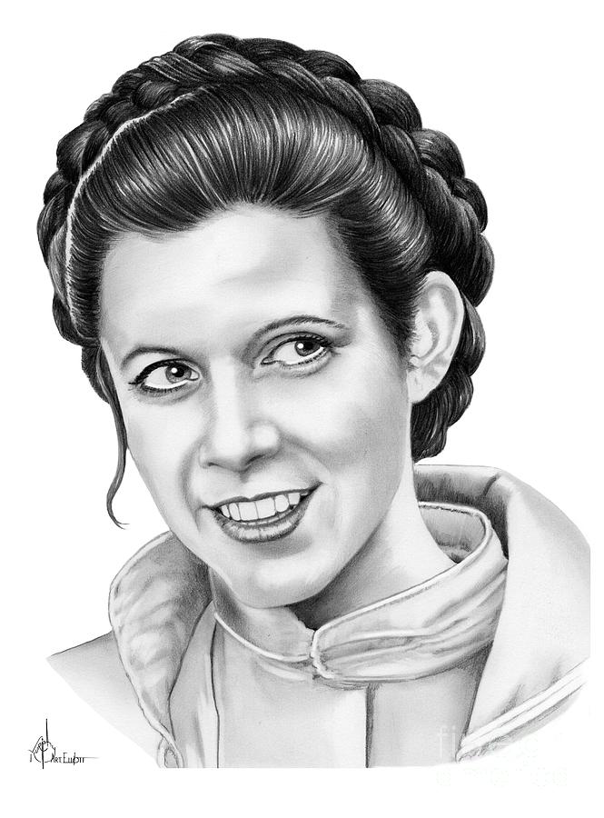 Carrie Fisher Drawing by Murphy Elliott - Pixels