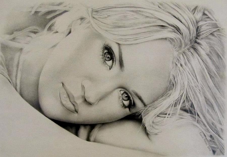 Music Drawing - Carrie Underwood by Karen Standifer