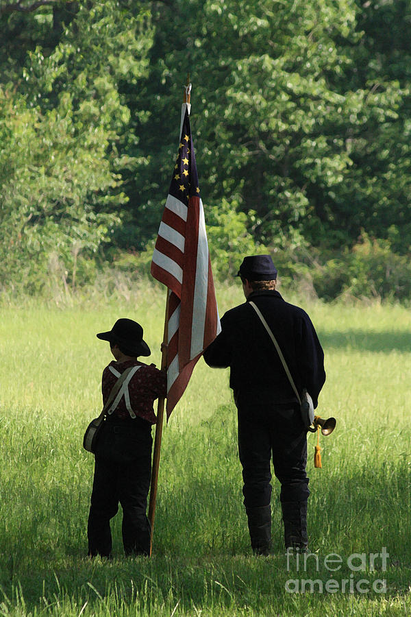 Civil War Re-enactment Photograph - Carrier of the Flag by Kim Henderson