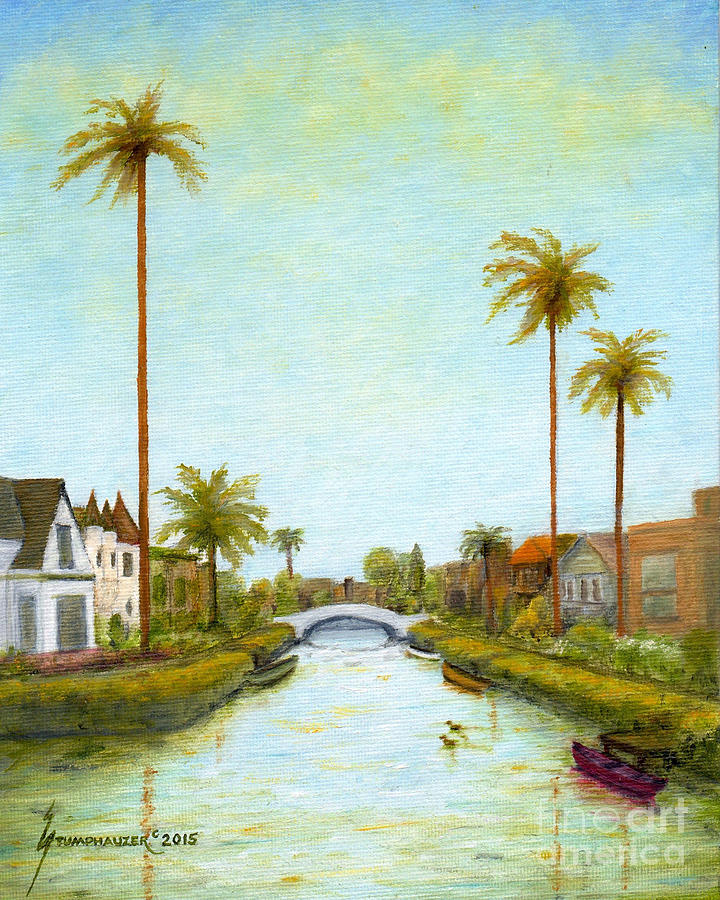 Venice Beach Painting - Carroll Canal Venice California by Jerome Stumphauzer