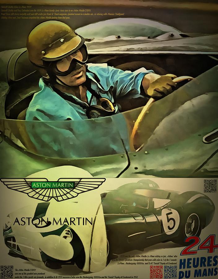 Carroll Shelby Aston Martin DBR1 Winner 1959 Le Mans Digital Art by Jindrich Vitu