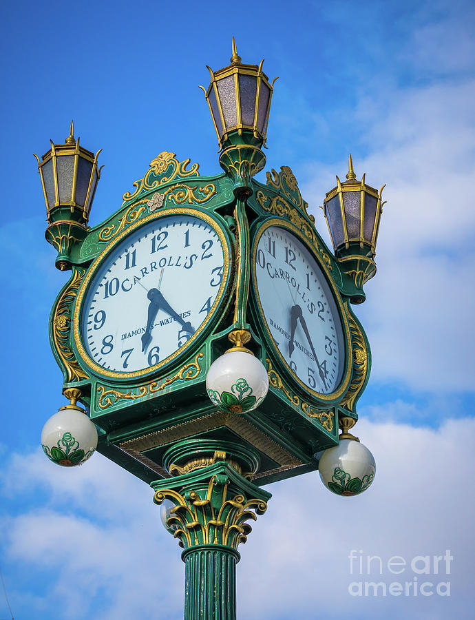 Carrolls Jewelers Clock Photograph by Inge Johnsson