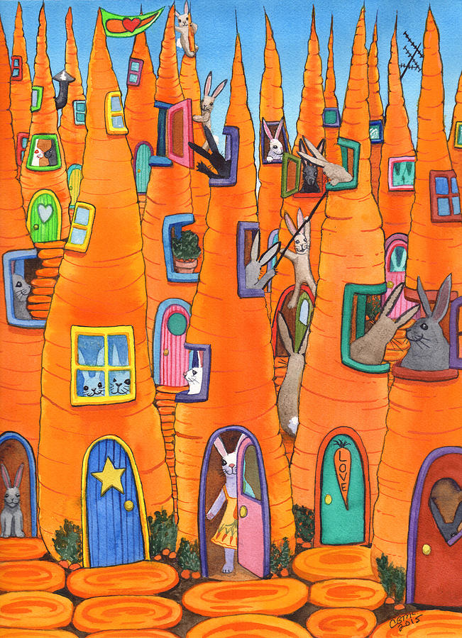 Carrot Condos Painting by Catherine G McElroy