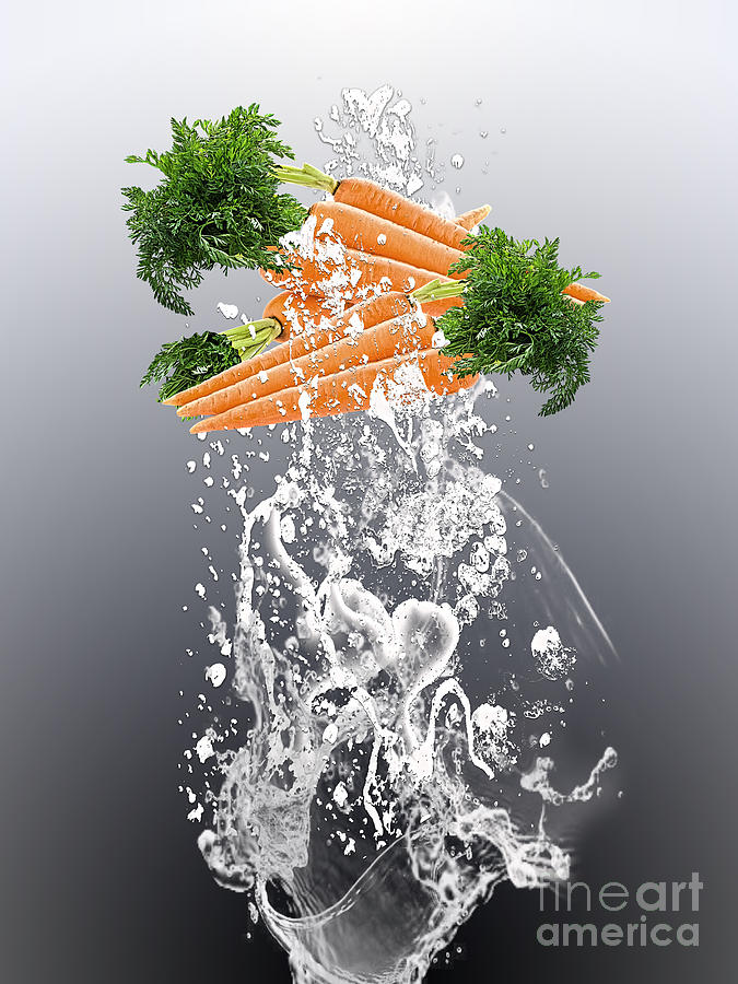 Carrot Splash Mixed Media by Marvin Blaine