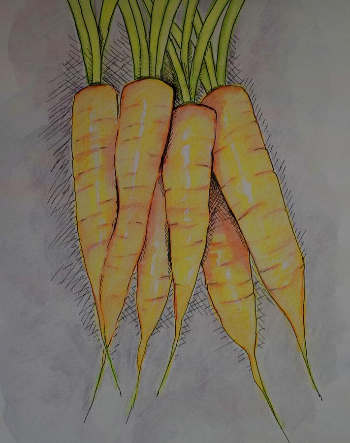 Carrots Painting by Anne Seay