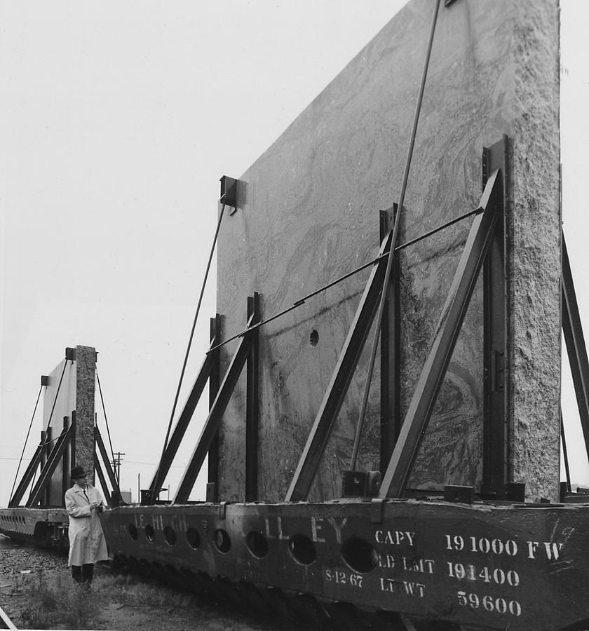 Carrying Massive Granite Slabs to Nations Capital Photograph by Chicago and North Western Historical Society