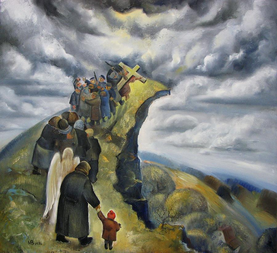 Carrying the Cross Painting by Mikhail Zarovny