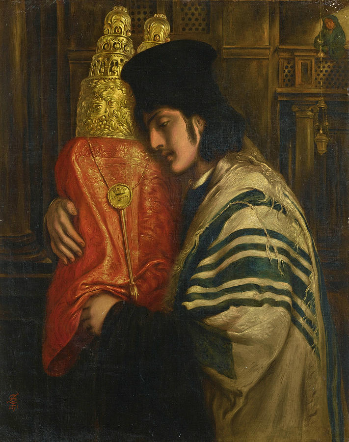 Carrying the Scrolls of the Law Painting by Simeon Solomon