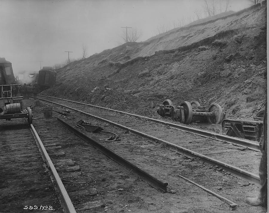 Wreckage Strewn Over Rails  Photograph by Chicago and North Western Historical Society
